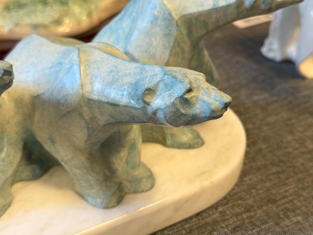 JANET ROSETTA 1997 LIMITED EDITION BRONZE SCULPTURE ICE BEARS NO. 14/24 - 3