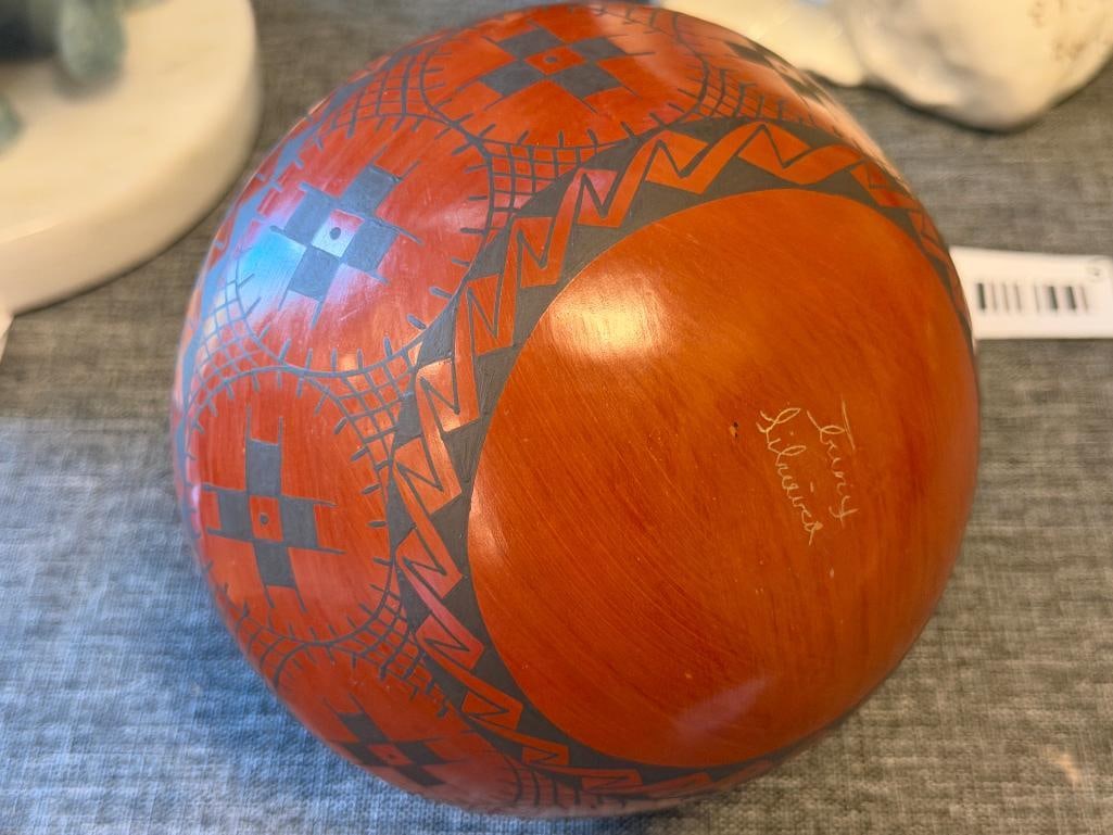 MATA ORTIZ POTTERY SILVEIRA POTTERY POLYCHROME POTTERY VASE / POT WITH GEOMETRIC DESIGN - 5