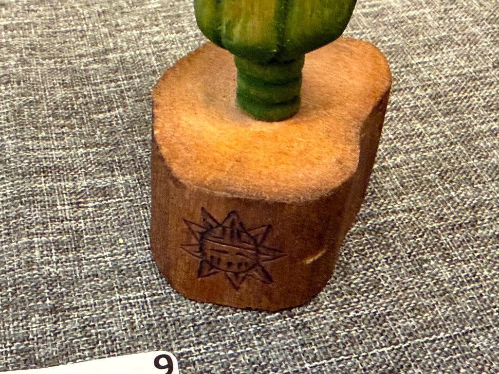 DAWA SUNFACE MINIATURE HAND CRAFTED HOPI COTTONWOOD KACHINA DOLL SIGNED "A.C." - 4