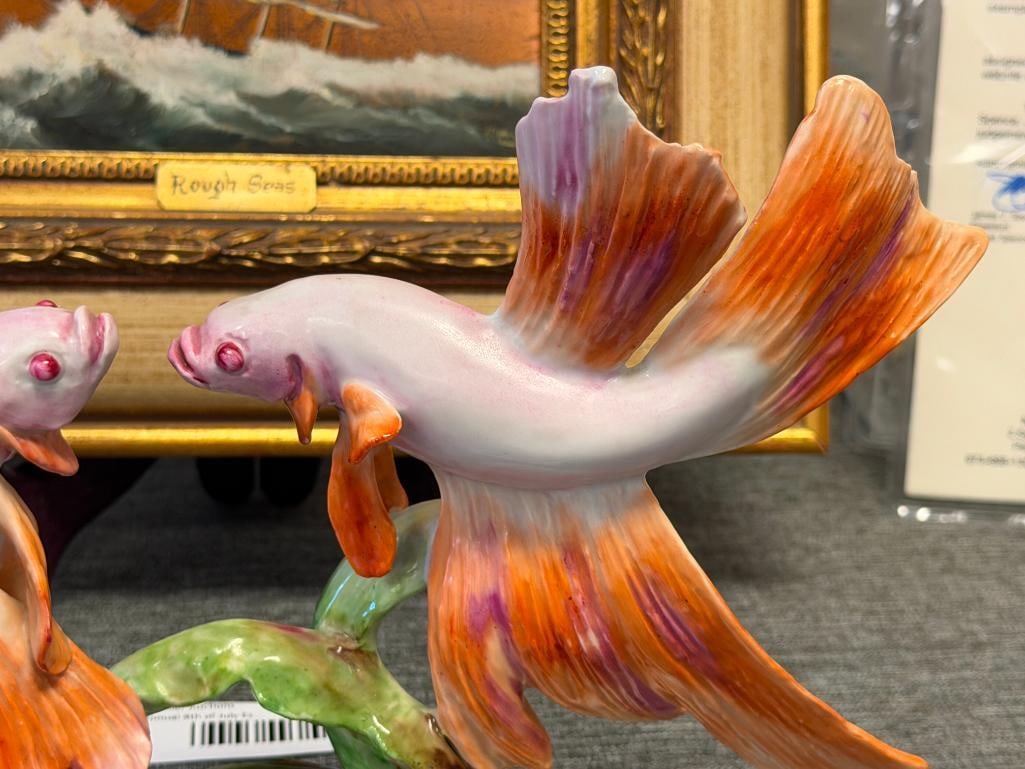 VINTAGE ROSENTHAL FIGHTING FISH (KAMPFENDE FISCHE) PORCELAIN FIGURINE DESIGNED BY FRITZ HEIDENREICH - 2