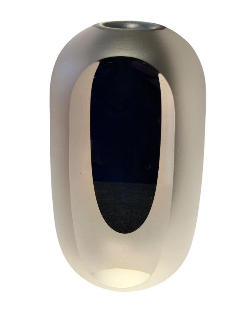 ORREFORS WHITE VELVET CRYSTAL VASE DESIGNED BY LENA BERGSTROM (1 of 7)