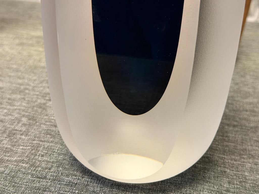 ORREFORS WHITE VELVET CRYSTAL VASE DESIGNED BY LENA BERGSTROM - 3