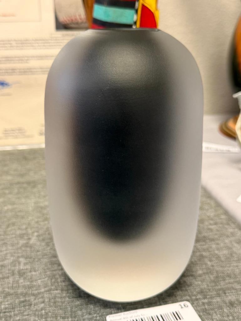 ORREFORS WHITE VELVET CRYSTAL VASE DESIGNED BY LENA BERGSTROM - 5