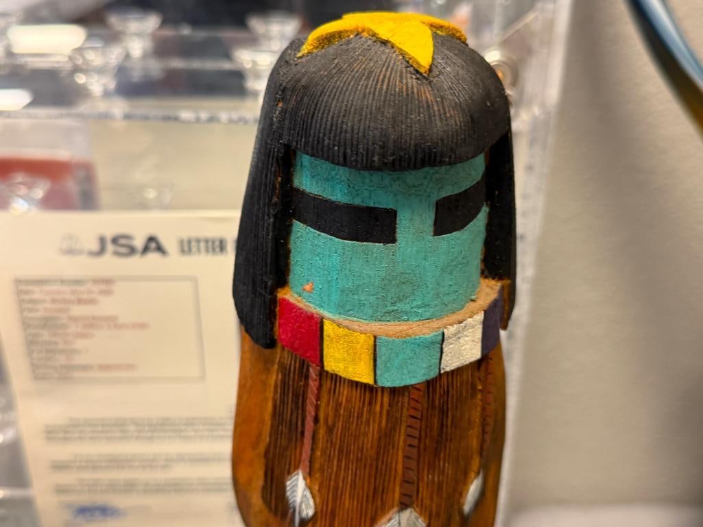 VINCENT LONG 20TH CENTURY NAVAJO ARTIST HAND-CARVED KACHINA DOLL MADE FROM COTTONWOOD ROOT - 3