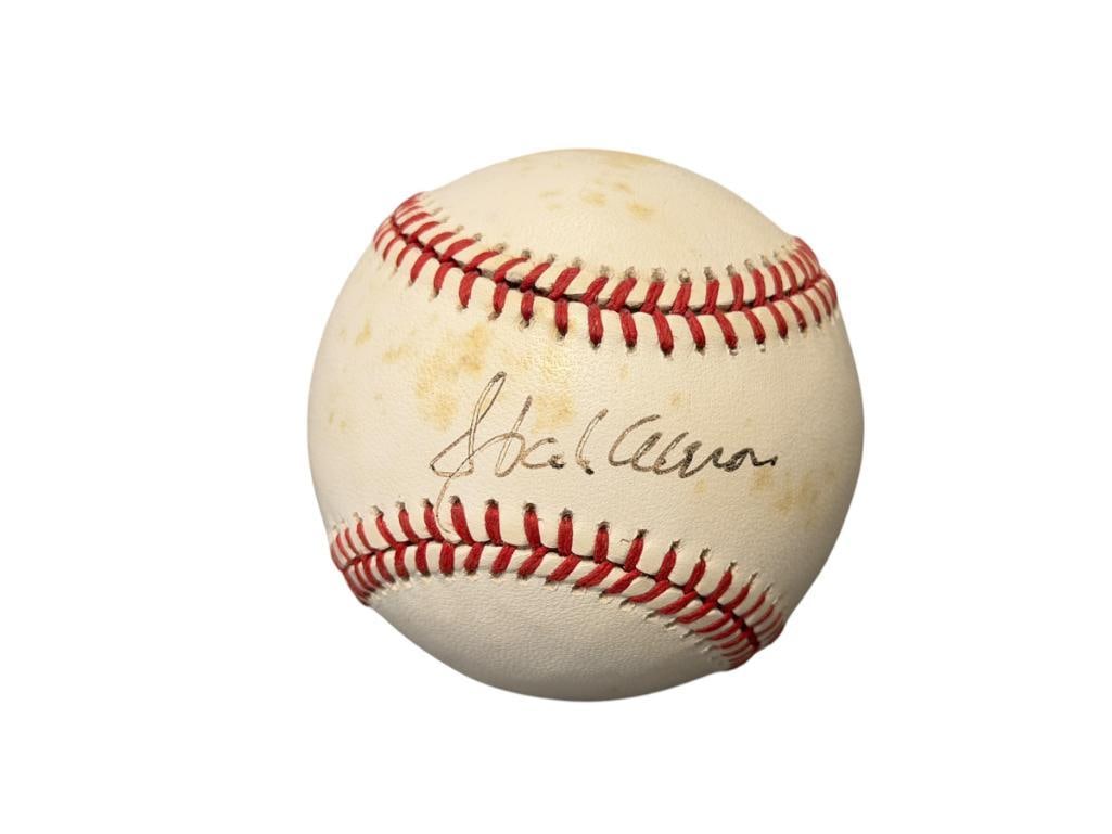 HALL OF FAMER HANK AARON AUTOGRAHED BASEBALL AUTHENTICATED BY JSA WITH CERTIFICATE (1 of 10)