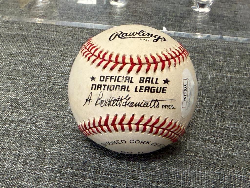 HALL OF FAMER WILLIE MAYS AUTOGRAPHED BASEBALL AUTHENTICATED BY JSA WITH CERTIFICATE - 4