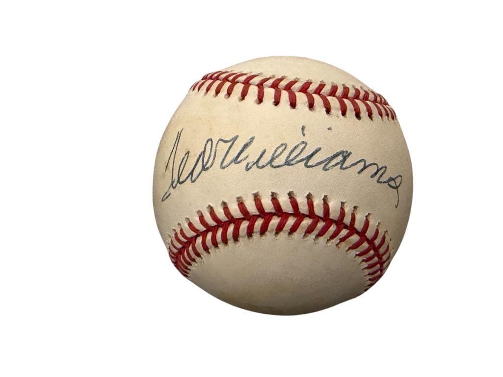 HALL OF FAMER TED WILLIAMS AUTOGRAPHED BASEBALL AUTHENTICATED BY JSA WITH CERTIFICATE (1 of 6)