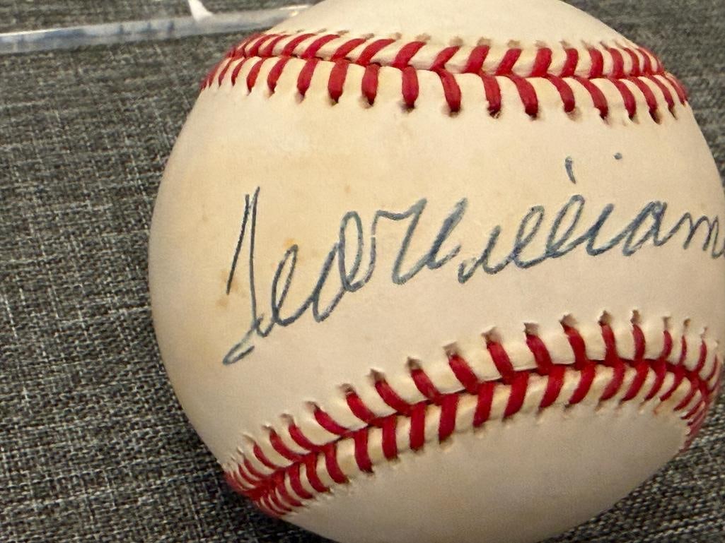 HALL OF FAMER TED WILLIAMS AUTOGRAPHED BASEBALL AUTHENTICATED BY JSA WITH CERTIFICATE - 2