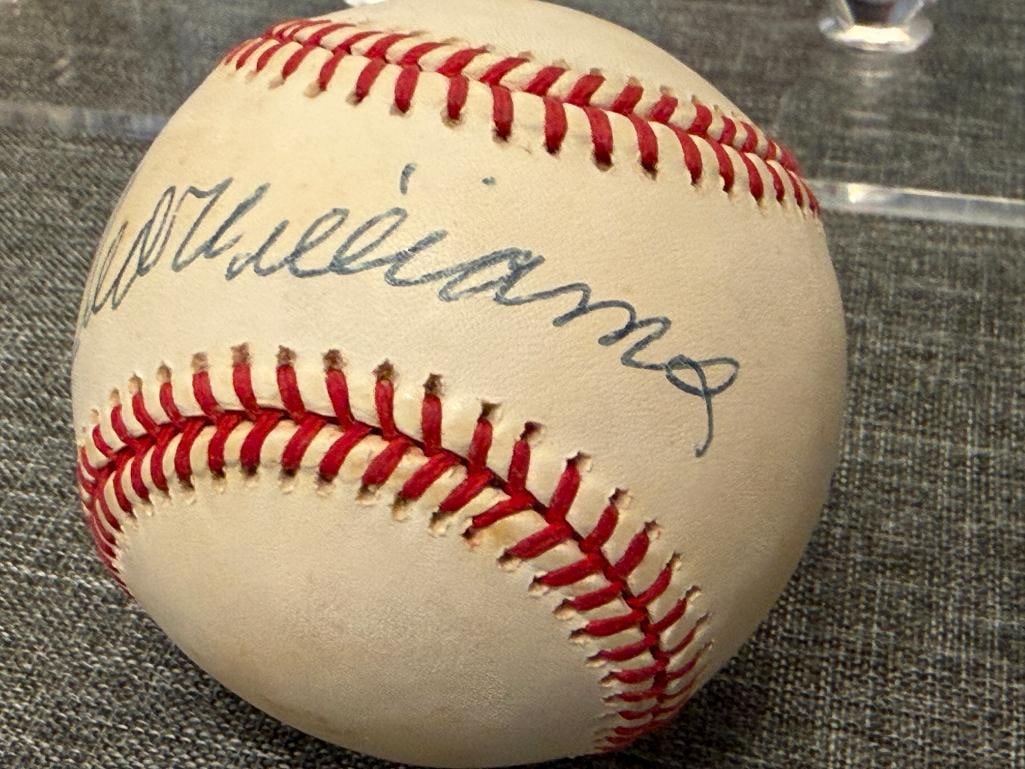 HALL OF FAMER TED WILLIAMS AUTOGRAPHED BASEBALL AUTHENTICATED BY JSA WITH CERTIFICATE - 3