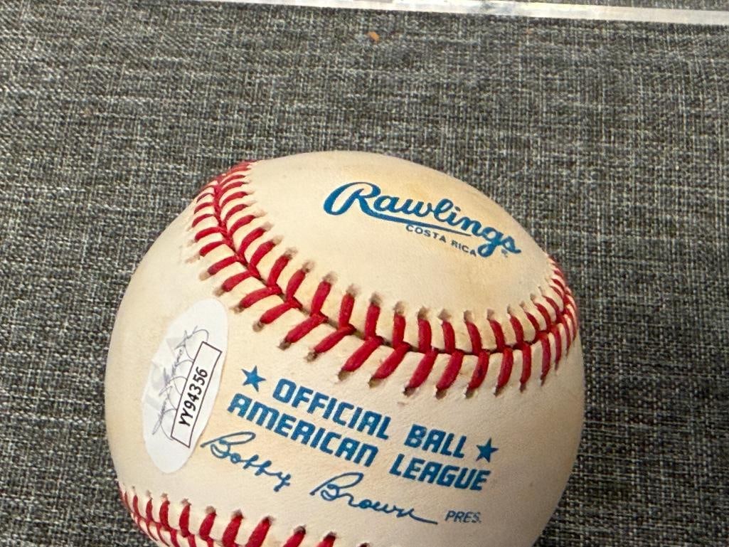 HALL OF FAMER TED WILLIAMS AUTOGRAPHED BASEBALL AUTHENTICATED BY JSA WITH CERTIFICATE - 5