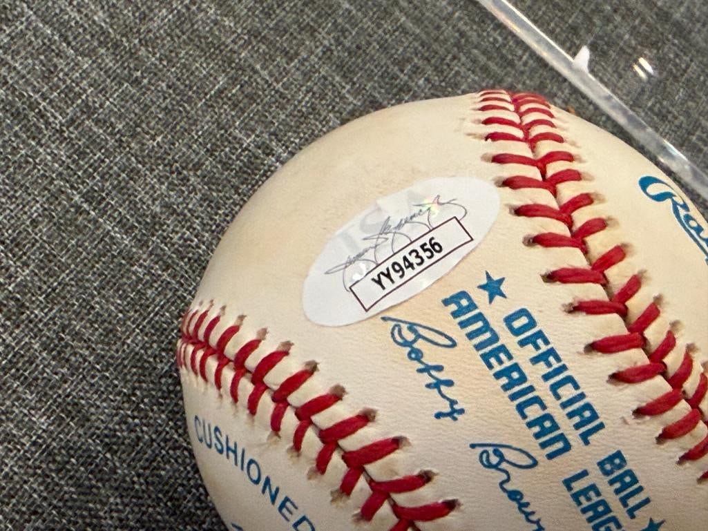 HALL OF FAMER TED WILLIAMS AUTOGRAPHED BASEBALL AUTHENTICATED BY JSA WITH CERTIFICATE - 6