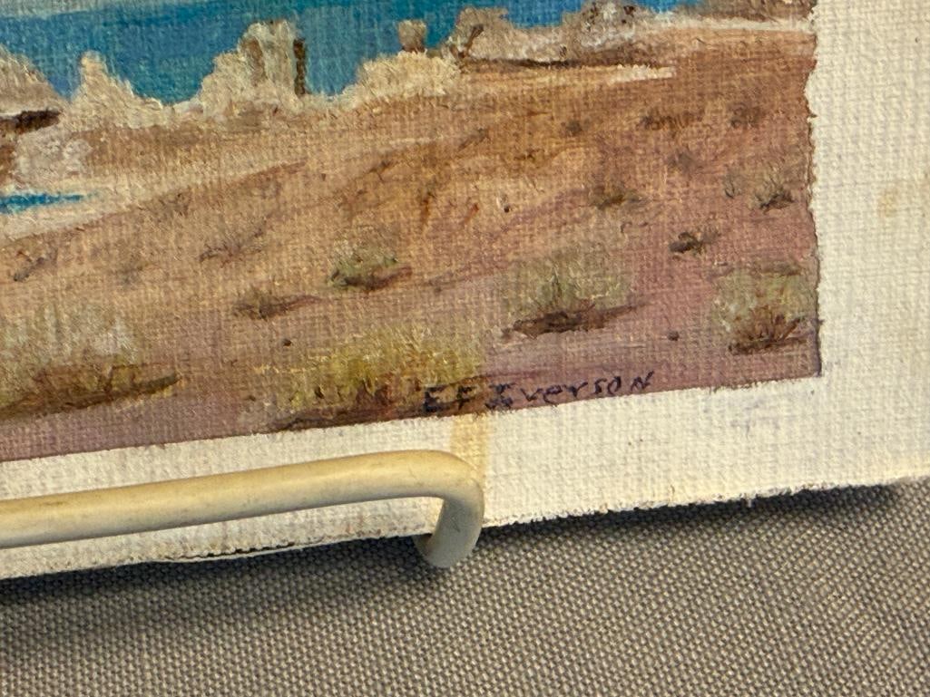 E.F. IVERSON NEVADA ARTIST ORIGINAL PAINTINGS ON CANVAS BOARD OF TUFA FORMATION IN PYRAMID LAKE - 4