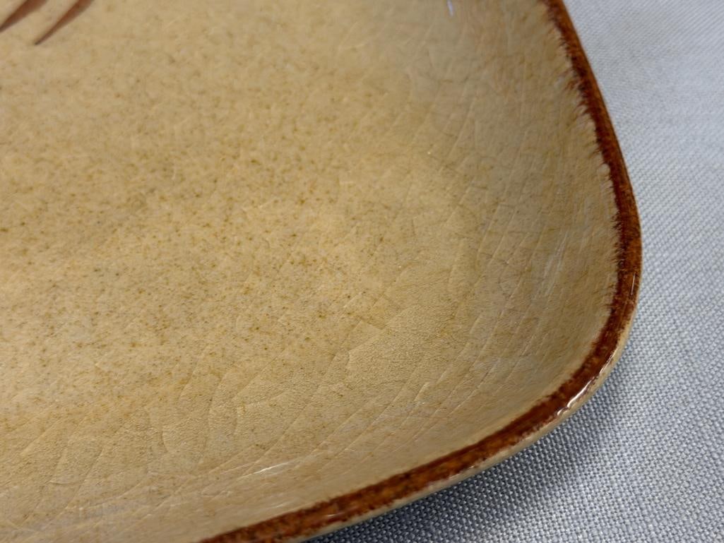 GABRIEL PASADENA / WINFIELD POTTERY MID-CENTURY POTTERY SQUARE PLATTER WITH HORSE DESIGN - 4
