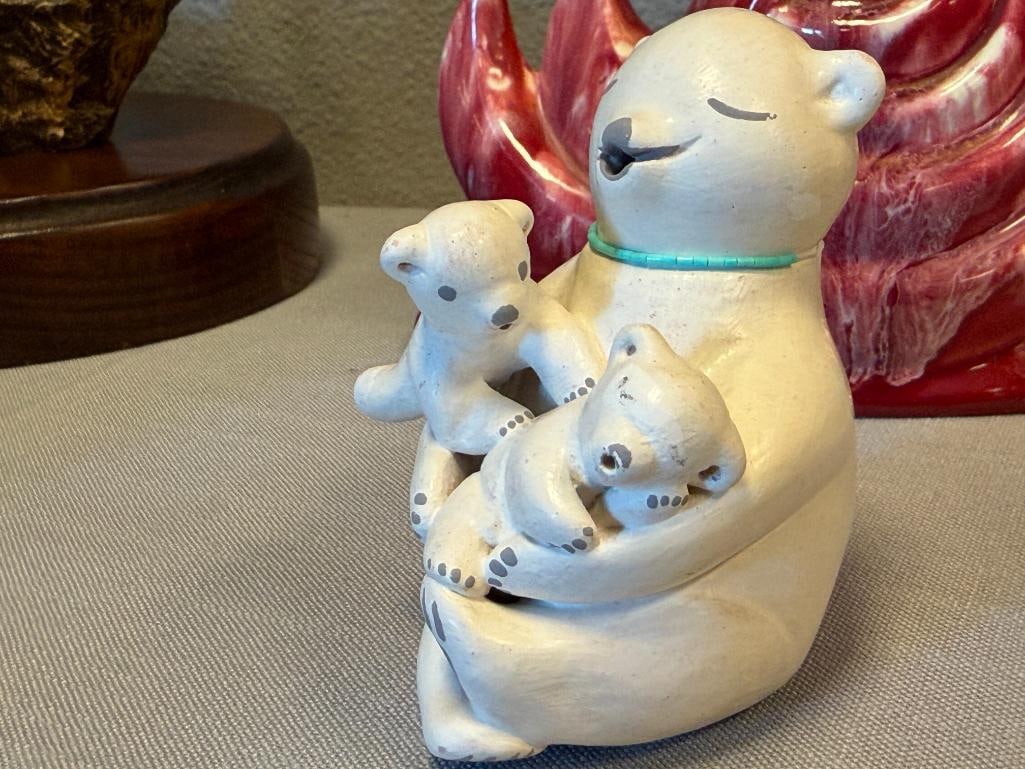 STELLA TELLER SOUTHWEST POTTERY BEAR STORYTELLER FIGURINE MADE IN SANTA FE, NM - 4