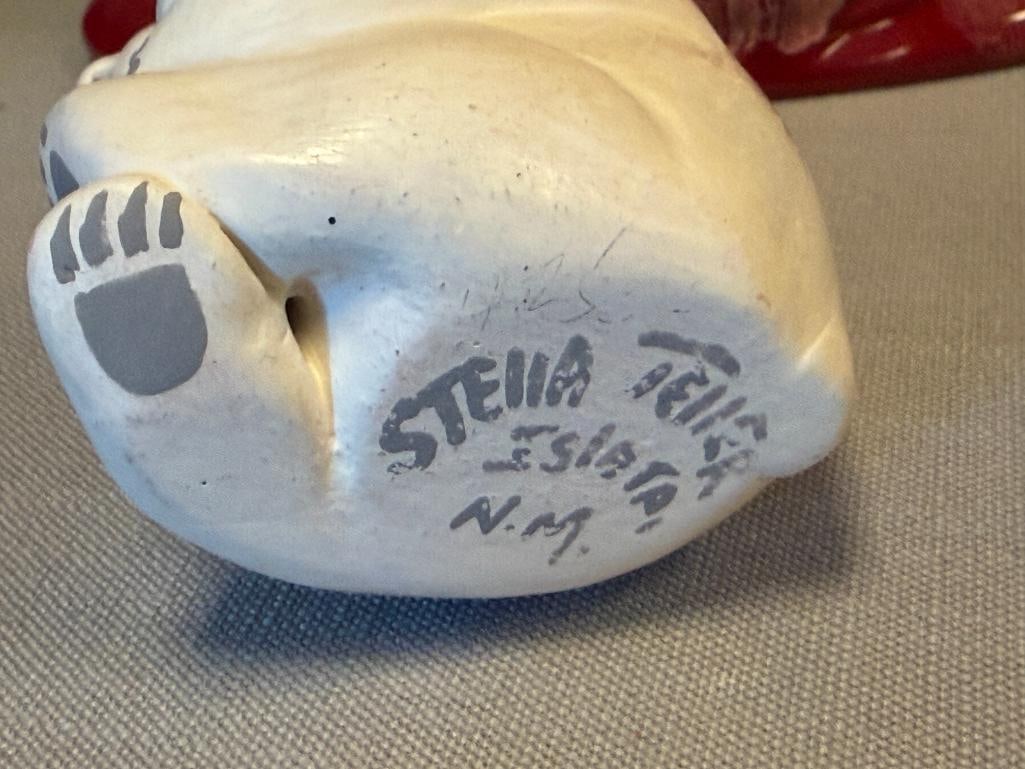 STELLA TELLER SOUTHWEST POTTERY BEAR STORYTELLER FIGURINE MADE IN SANTA FE, NM - 6