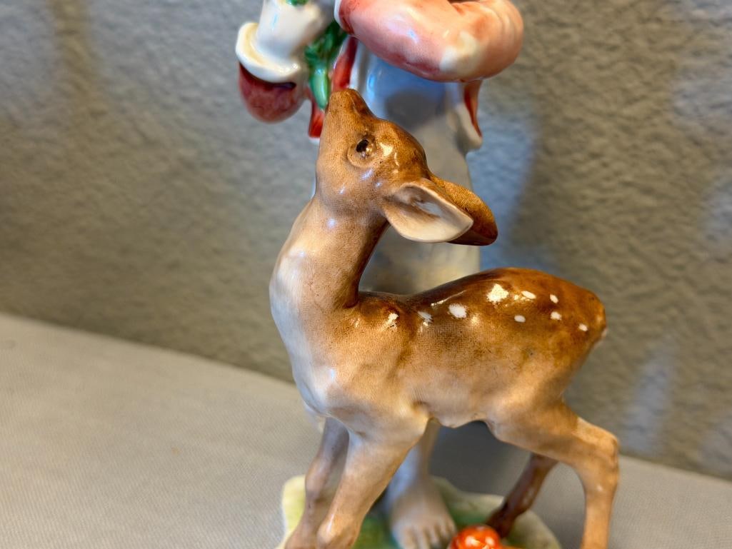 1930'S ROSENTHAL HAND PAINTED PORCELAIN FIGURINE GIRL FEEDING FAWN DESIGNED BY LORE FRIEDRICH GRO... - 4