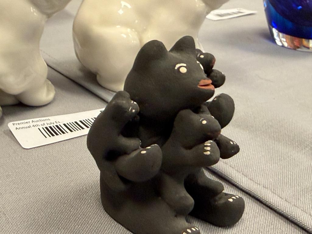 MARIA PRISCILLA ROMERO COCHITI PUEBLO POTTERY CLAY BEAR STORYTELLER FIGURINE - 3