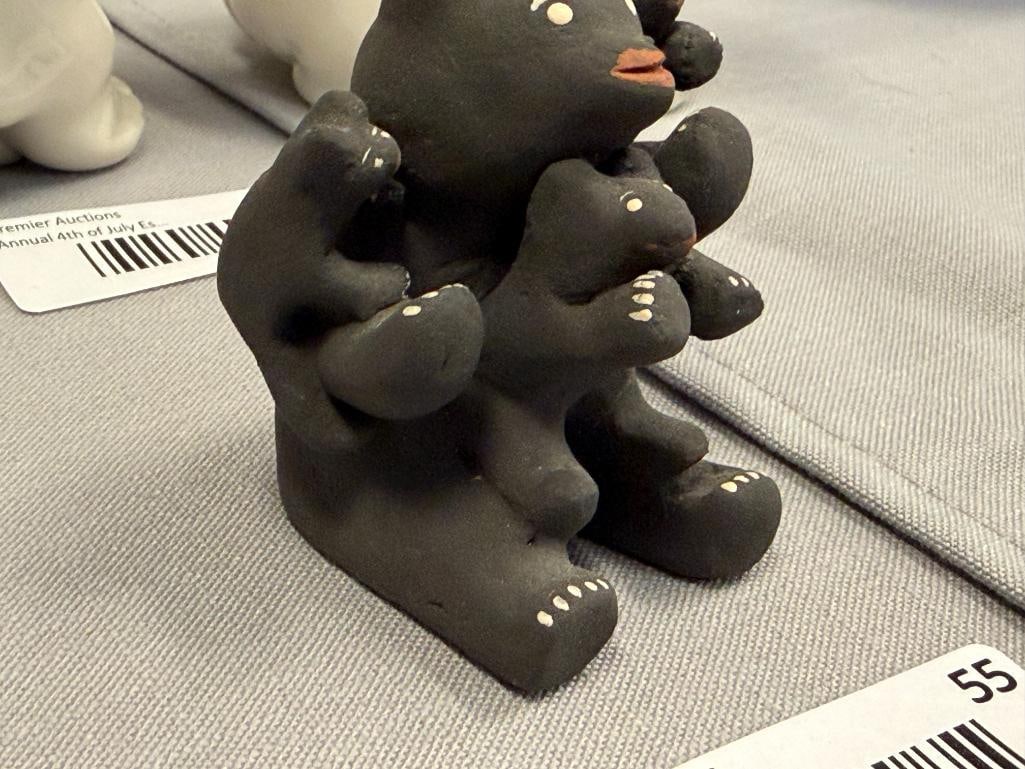 MARIA PRISCILLA ROMERO COCHITI PUEBLO POTTERY CLAY BEAR STORYTELLER FIGURINE - 4