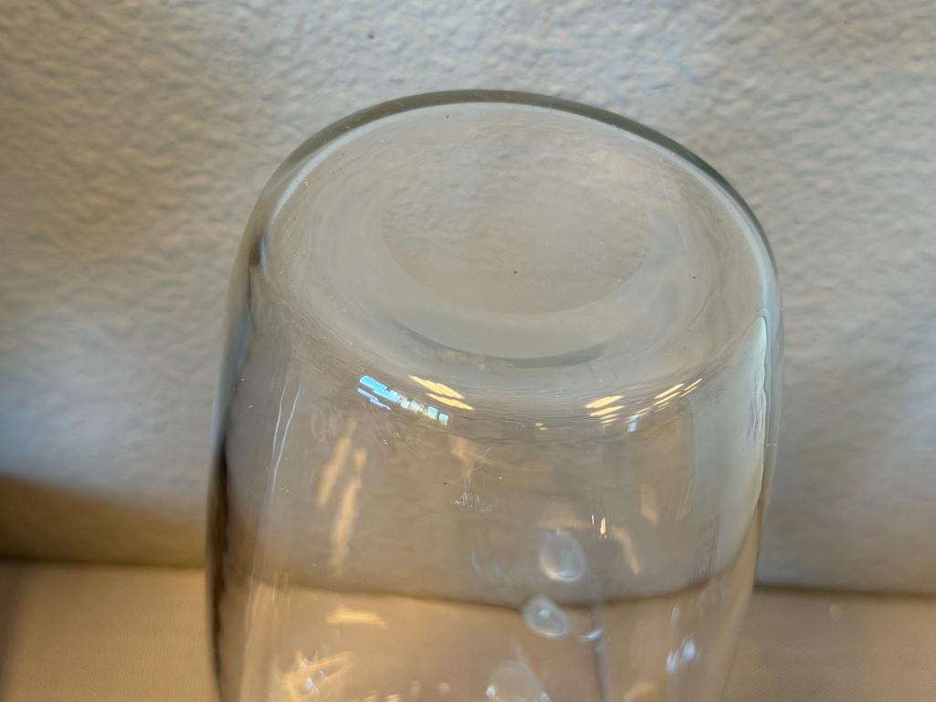 20TH CENTURY HAND BLOWN ART GLASS CLEAR GLASS CLOWN DECANTER - 8