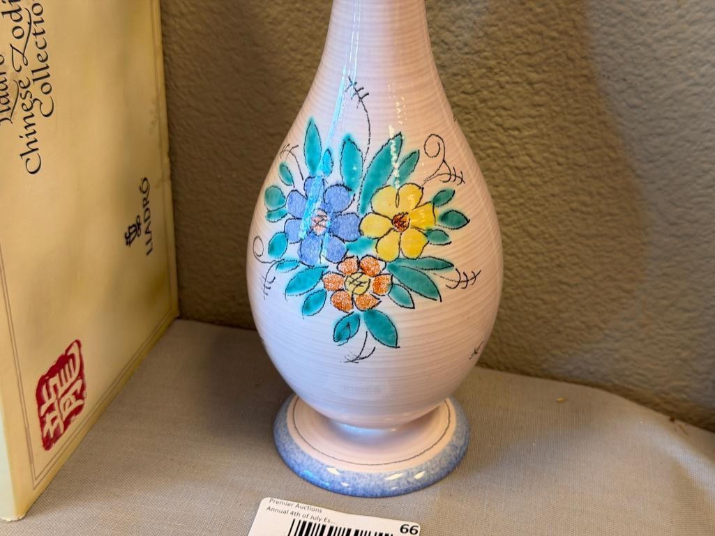 20TH CENTURY WAECHTERSBACH GERMAN MADE POTTERY TALL FLUTED BUD VASE - 2