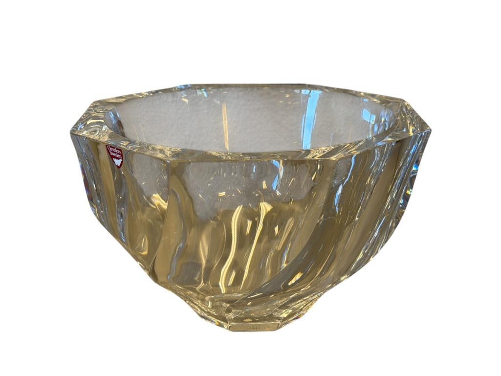 ORREFORS CRYSTAL SWEDISH CRYSTAL SPIRAL DESIGN BOWL (1 of 9)