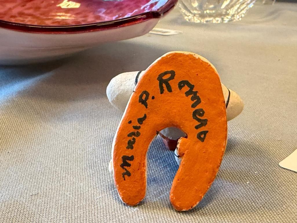 MARIA PRICILLA ROMERO COCHITI PUEBLO POTTERY MINIATURE FROG STORYTELLER CLAY FIGURE - 5