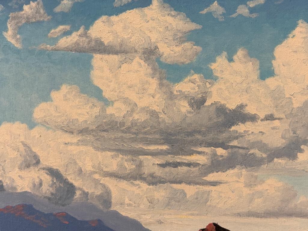 GEORGE CARTER PROLIFIC NEVADA ARTIST ORIGINAL OIL ON CANVAS ROAD TO NO WHERE LANDSCAPE - 6