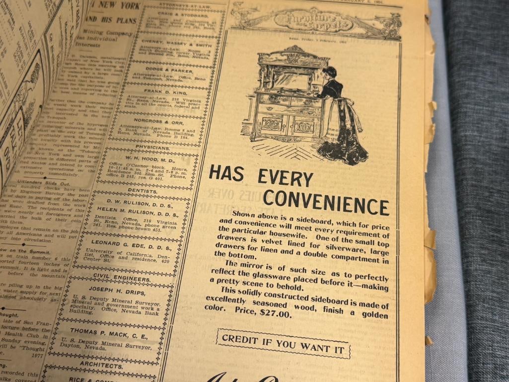 RENO GAZZETTE JOURNAL RENO, NV BOUND NEWS PAPERS FEB 1904 - JUNE 1904 - 16