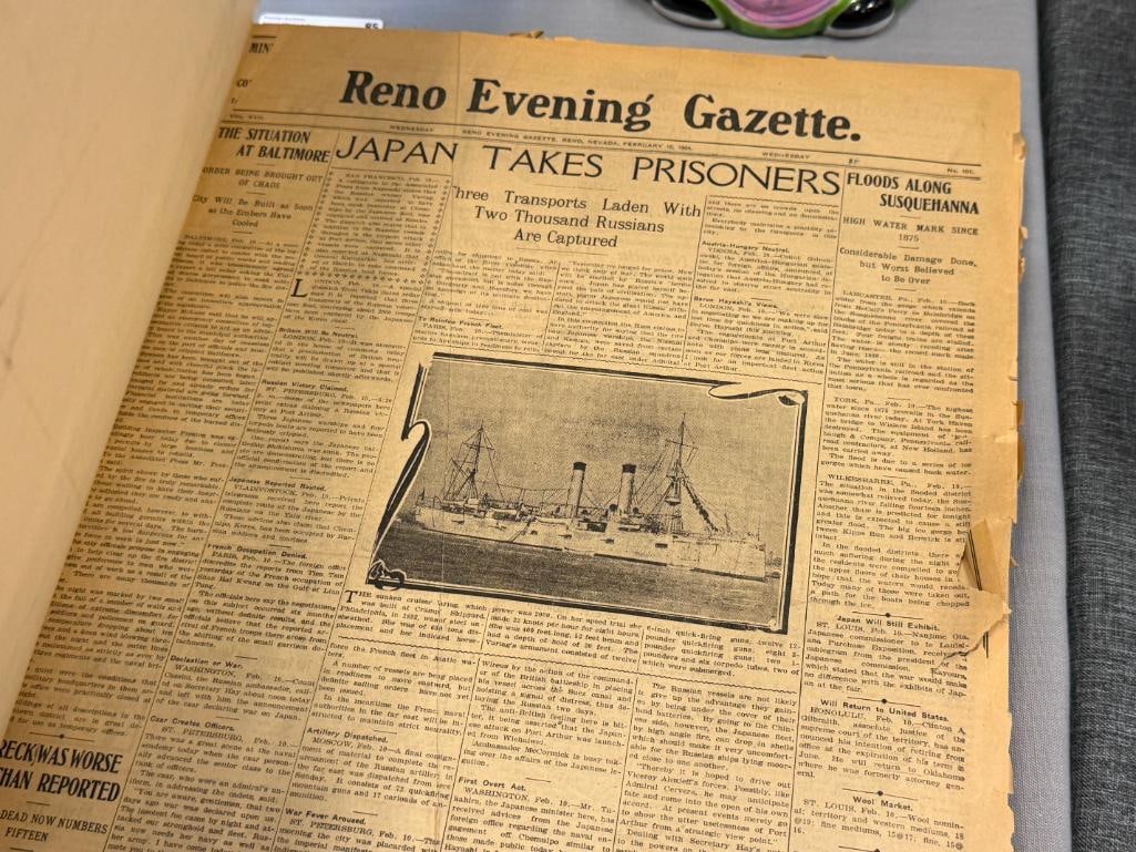 RENO GAZZETTE JOURNAL RENO, NV BOUND NEWS PAPERS FEB 1904 - JUNE 1904 - 3