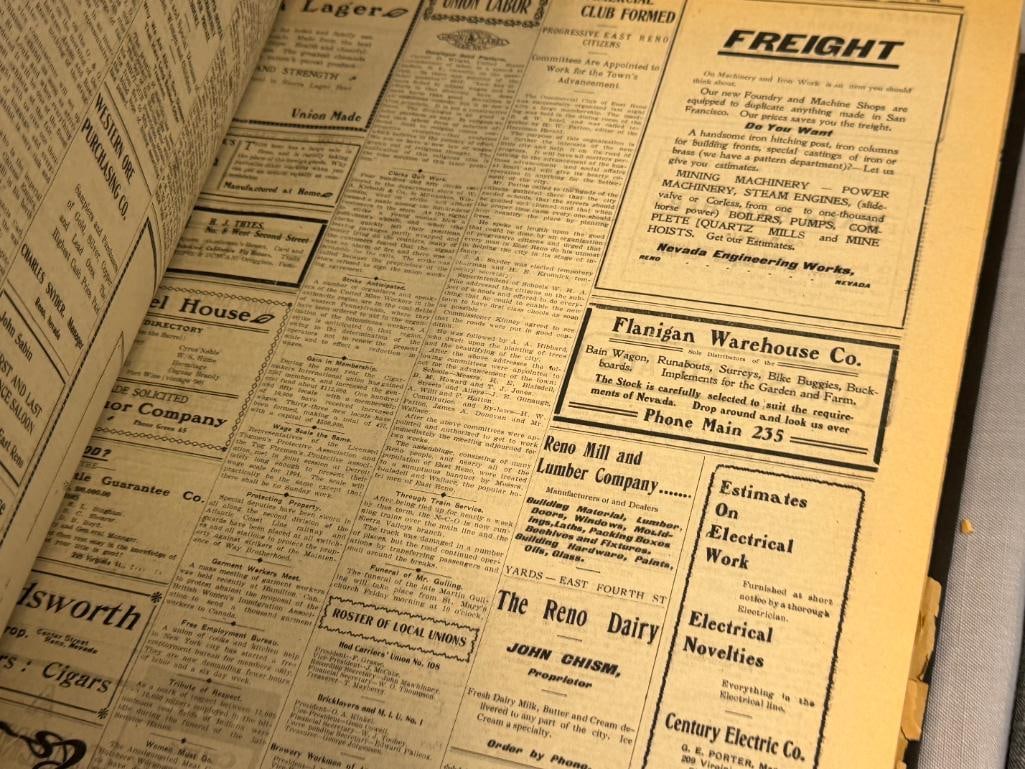 RENO GAZZETTE JOURNAL RENO, NV BOUND NEWS PAPERS FEB 1904 - JUNE 1904 - 6