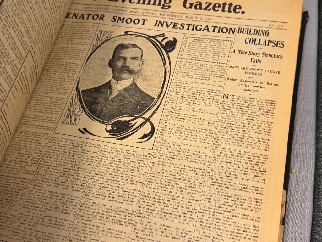 RENO GAZZETTE JOURNAL RENO, NV BOUND NEWS PAPERS FEB 1904 - JUNE 1904 - 7