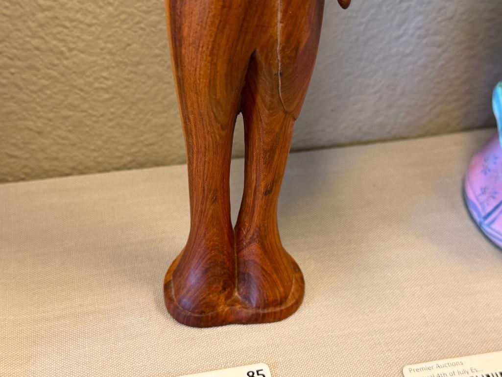 VINTAGE HAND CARVED WOOD AFRICAN TRIBAL STATUE FIGURE KENYAN FOLK ART - 4