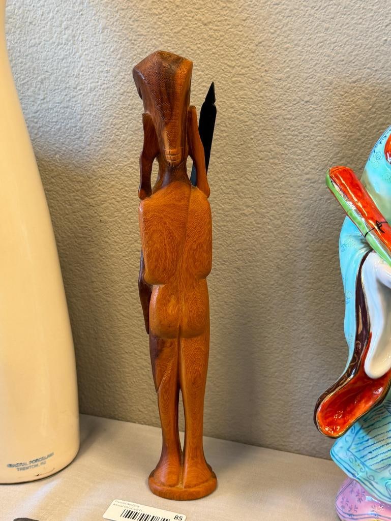 VINTAGE HAND CARVED WOOD AFRICAN TRIBAL STATUE FIGURE KENYAN FOLK ART - 5