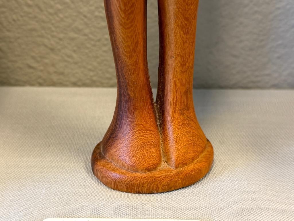 VINTAGE HAND CARVED WOOD AFRICAN TRIBAL STATUE FIGURE KENYAN FOLK ART - 8