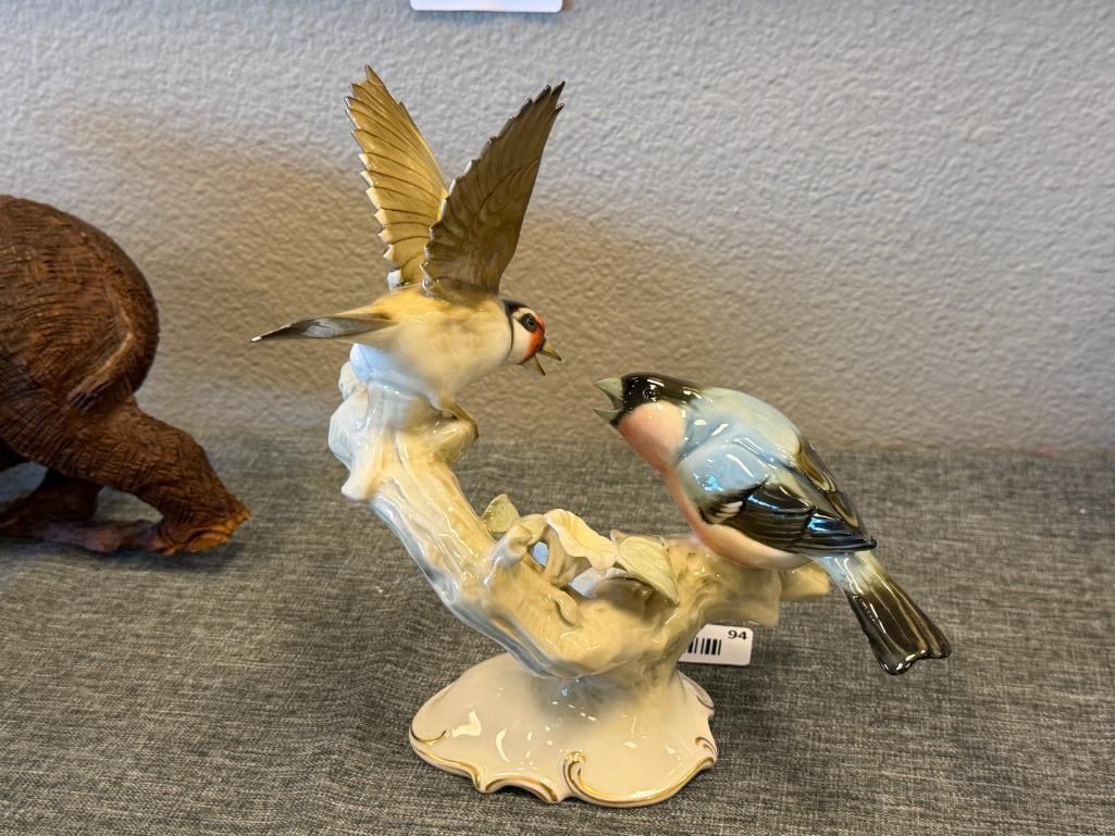 VINTAGE HUTSCHENREUTHER GERMAN PORCELAIN BIRD FIGURE DESINGED BY KARL TUTTER - 5