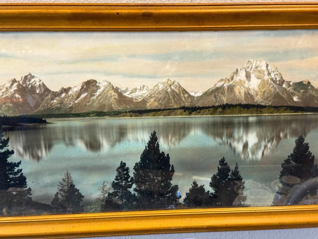 HARRISON R. CRANDALL AMERICAN PHOTOGRAPHER VINTAGE HAND COLORED PHOTOGRAPH GRAND TETONS NATL. PARK - 2