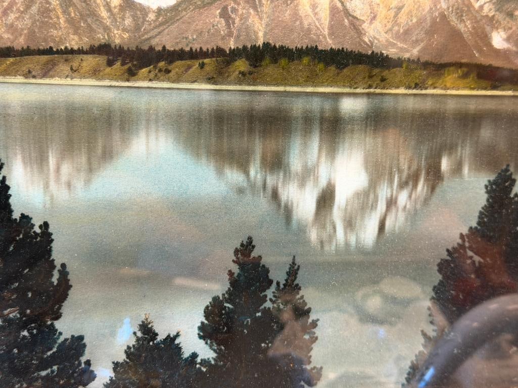 HARRISON R. CRANDALL AMERICAN PHOTOGRAPHER VINTAGE HAND COLORED PHOTOGRAPH GRAND TETONS NATL. PARK - 5