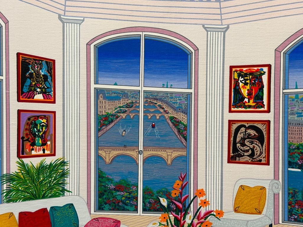 FANCH LEDAN FRENCH ARTIST SERIGRAPH ON LINEN TITLED PICASSO IN PARIS 1996 - 3