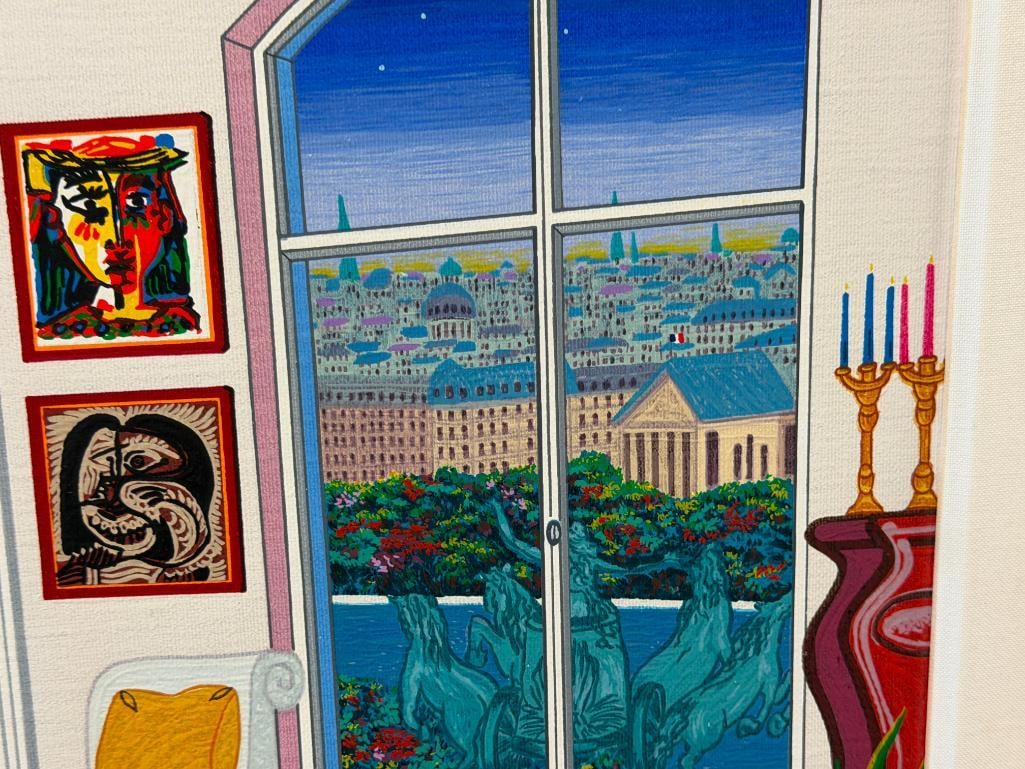 FANCH LEDAN FRENCH ARTIST SERIGRAPH ON LINEN TITLED PICASSO IN PARIS 1996 - 4