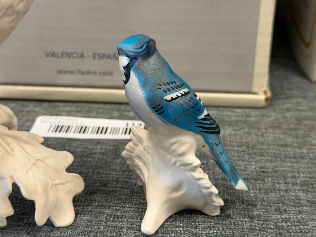 GOEBEL BISQUE PORCELAIN SONG THRUSH BIRD CV115 AND GOEBEL BLUE JAY ON SUNFLOWER 38527 - 11