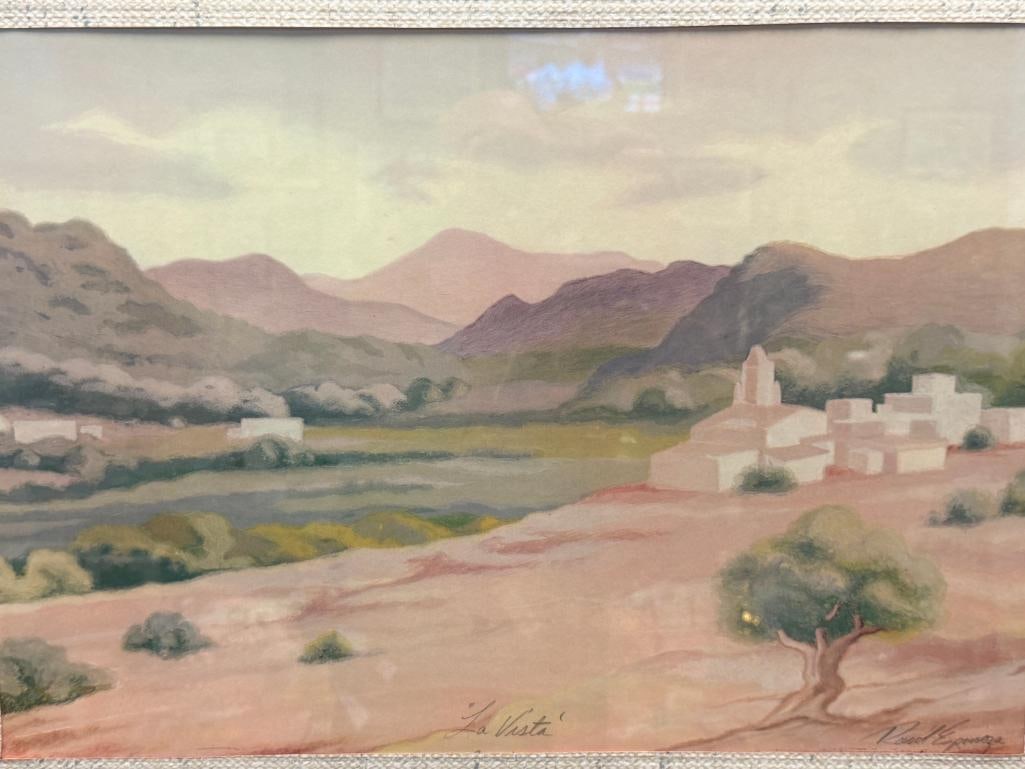 RAUL ESPONIZA CALIFORNIA ARTIST SIGNED PRINT TITLED LA VISTA - 2