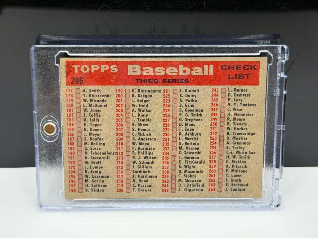 1958 TOPPS #246 NEW YORK YANKEES TEAM BASEBALL CARD - 6
