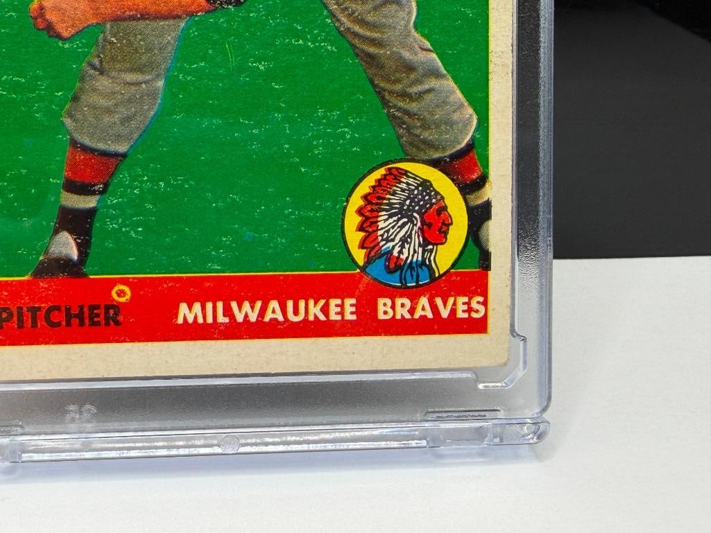 1958 TOPPS #270 WARREN SPAHN BASEBALL CARD - 5