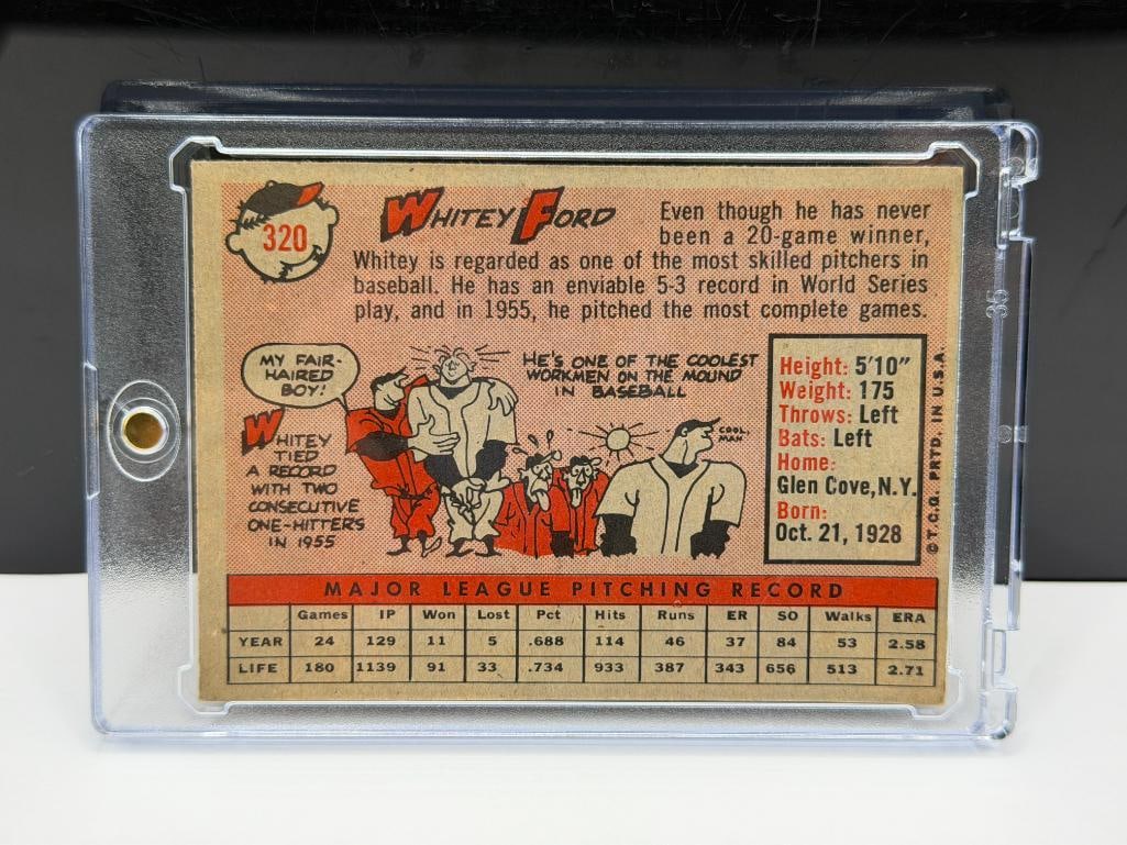 1958 TOPPS #320 WHITEY FORD BASEBALL CARD - 6