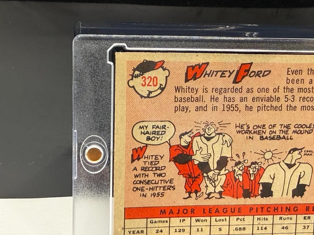 1958 TOPPS #320 WHITEY FORD BASEBALL CARD - 7