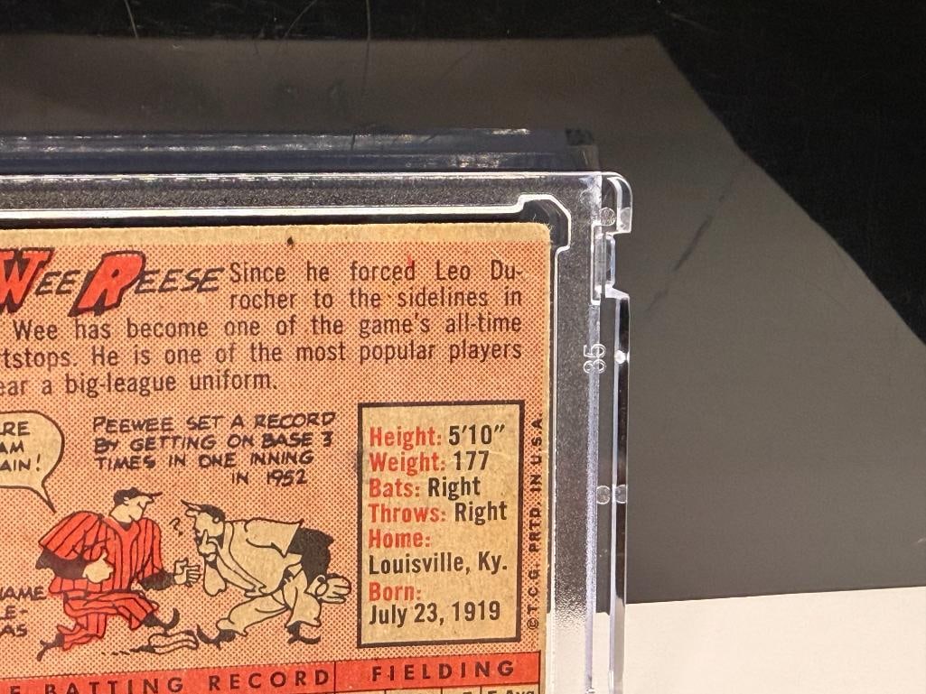 1958 TOPPS #375 PEE WEE REESE BASEBALL CARD - 9