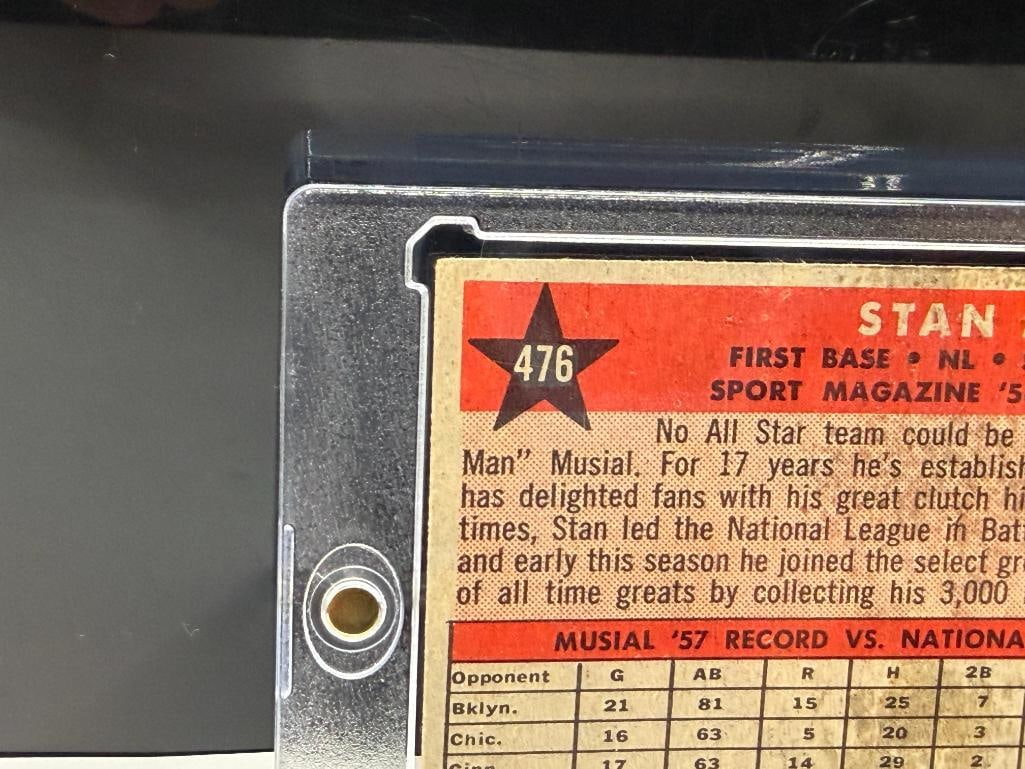 1958 TOPPS #476 STAN MUSIAL SPORT MAGAZINE '58 ALL STAR SELECTION NATIONAL LEAGUE BASEBALL CARD - 8