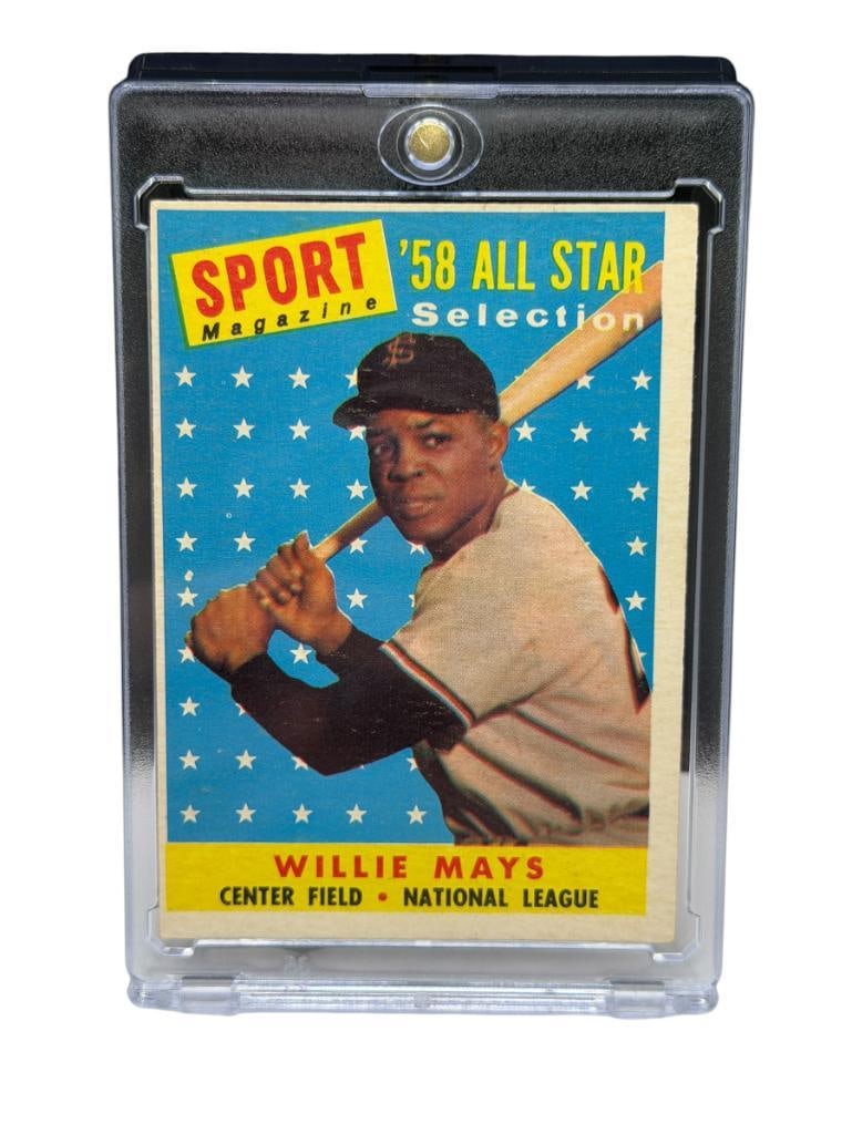 1958 TOPPS #486 WILLIE MAYS SPORT MAGAZINE '58 ALL STAR SELECTION NATIONAL LEAGUE BASEBALL CARD (1 of 9)