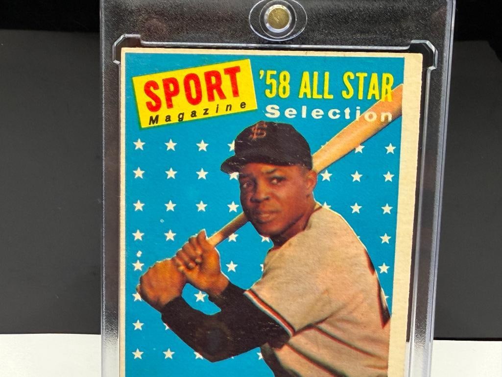 1958 TOPPS #486 WILLIE MAYS SPORT MAGAZINE '58 ALL STAR SELECTION NATIONAL LEAGUE BASEBALL CARD - 2