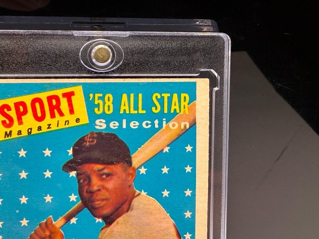 1958 TOPPS #486 WILLIE MAYS SPORT MAGAZINE '58 ALL STAR SELECTION NATIONAL LEAGUE BASEBALL CARD - 5